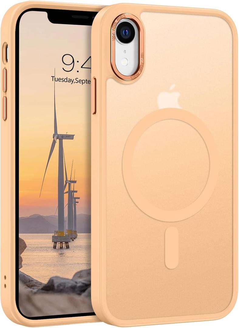 Telaso for iPhone XR Case, iPhone XR Phone Case Compatible with Magsafe Wireless Charging Translucent Matte Back Shockproof Anti-Scratch Anti-Yellow Full Body Protective Magnetic iPhone XR Case, Khaki