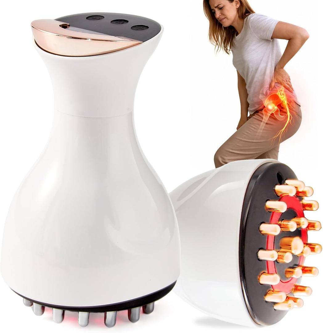 Sciatica Pain Relief Devices Deep Tissue Massager with Multi-Mode Technology, Heat & Light, Targeted Relief for Sciatic Nerve & Lower Back Pain (White)