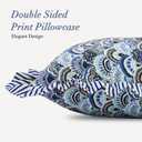 14x36 Inch Cotton Block Print Ruffle Sham Cover,Handmade Boho Floral Block Print Pillowcase,Ruffle Trim,Soft Decorative Cushion Case for Bedroom,Farmhouse&Cottagecore Bedding