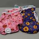 Pet Soft Washable Female Diapers (3 Pack) Female Dog Diapers, Comfort Reusable Doggy Diaper for Girl Dog in Period Heat (Cute Flower, XL)