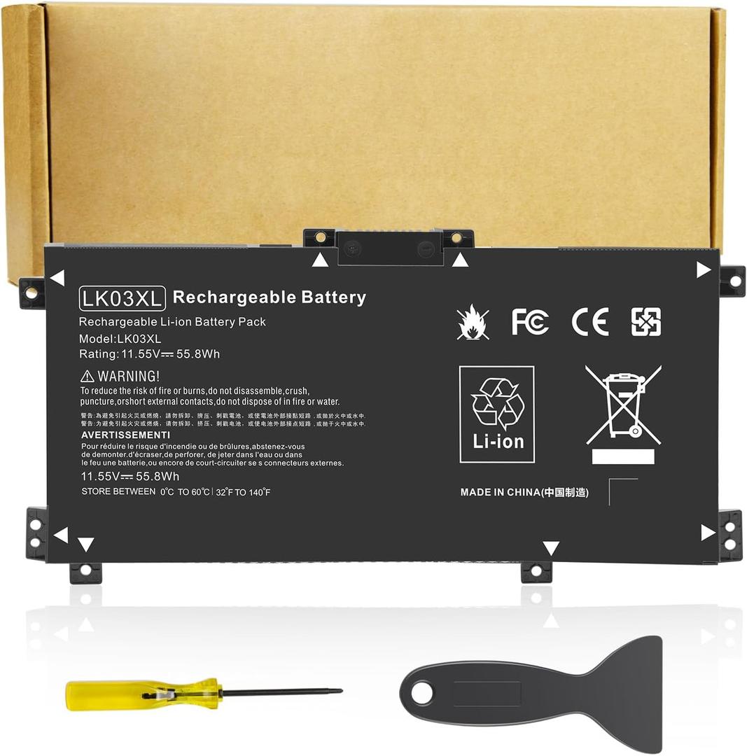 LK03XL Battery for HP Envy X360 Convertible 17m-ae0xx 17-bw 17m-ae111dx 15m-bp1xx 15m-cn0xxx 15-cn0xxx 15m-cp0xxx 15m-cn0012dx 15m-cn0011dx 15m-bq021dx 15m-bp112dx 916368-421 l09281-855 916814-855