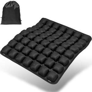 Inflatable Travel Seat Cushion, Airplane Seat Cushion for Long Flights & Car Rides, Portable Air Pad with Built-in Pump, Ergonomic Tailbone Buttocks Pain Relief for Office Chair, Wheelchair, Stadium