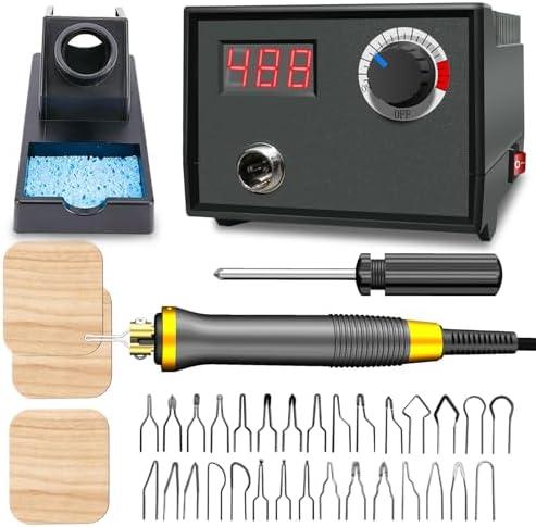 FIRElood Wood Burning Tool, Wood Burning kit Pen 25~750℃, Professional Wood Burning kit, with Digital Thermometer Temperature Adjustable Temperature, 1 Wood Burning pens, 30 Wood Burning Pen Tips