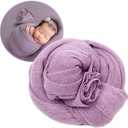 Zeroest Newborn Baby Photo Outfits Props Stretch Blanket Infant Boy Girl Photography Velvet Wraps for Baby Photo Shoot Newborn Photography Wraps (Purple)