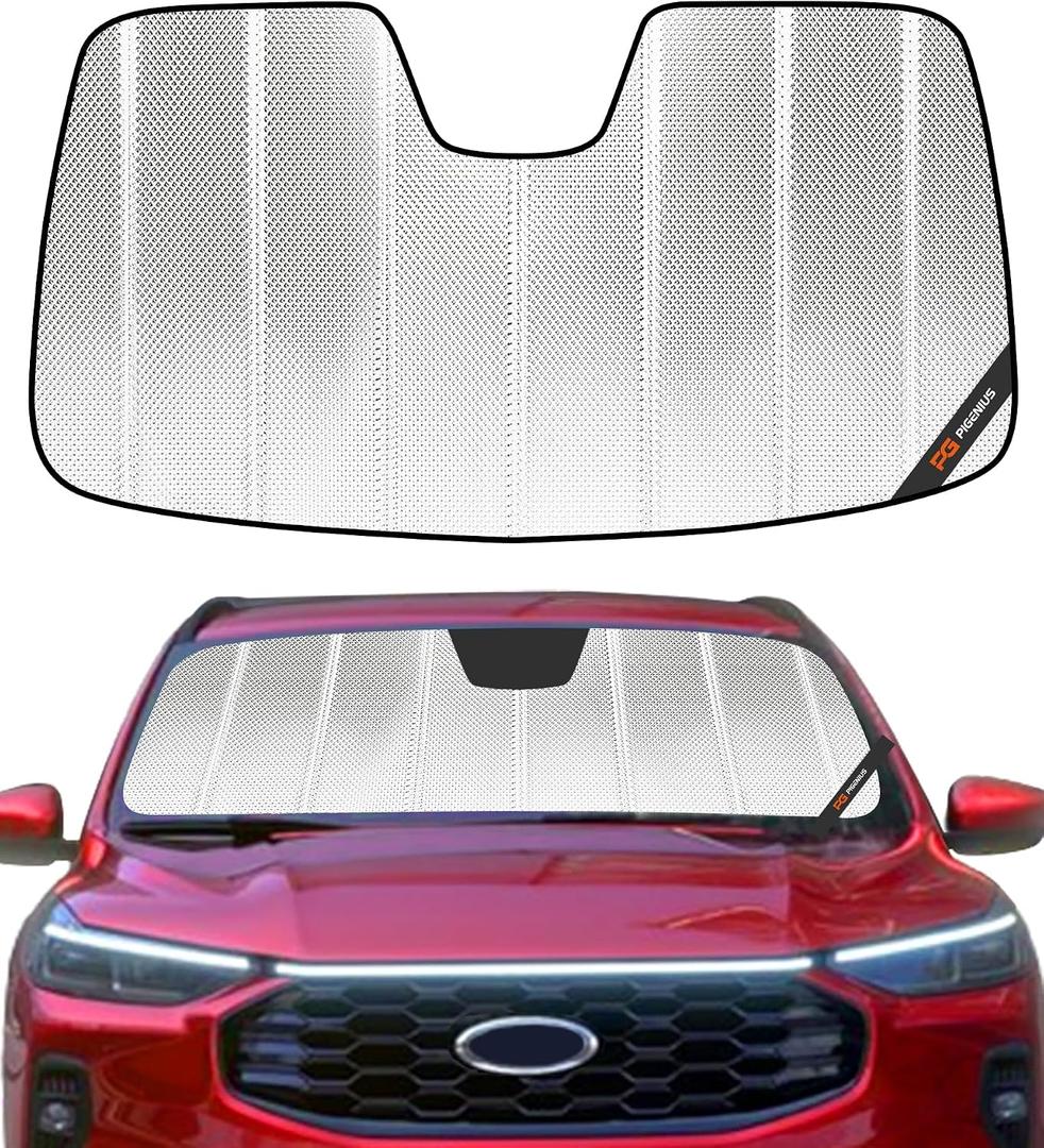 Windshield Sun Shade for Ford Escape 2020-2025. Reflective Aluminum Film Front Window Sunshade - BLAZBLOCK