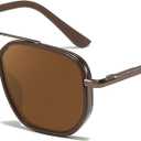 SODQW Tangle Free Aviator Sunglasses for Women Polarized Square Frame With UV400 Protection Sun Glasses for Driving