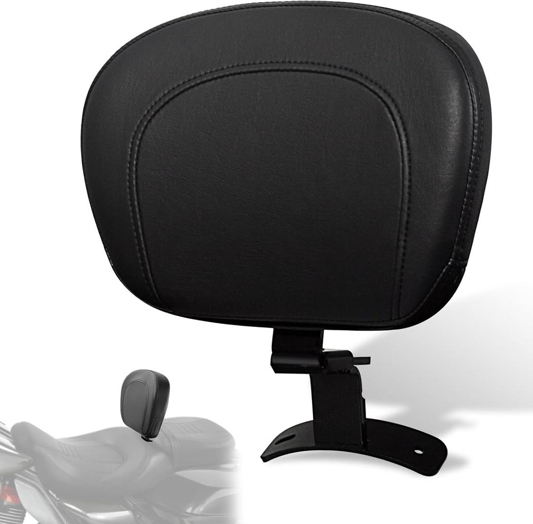 WOWTK Driver Backrest,Adjustable Rider Backrest Pad Kit for Harley Touring CVO Road Glide Road King Electra Glide Street Glide FLHR FLTRX FLHX FLHT 2009-2025 w/Low-Profile Two-up seat,Black