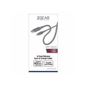 ZGear 6 Foot Silicone Rubber Sync & Charge Cable For USB C to USB C