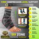 BLITZU Ankle Brace for Women, Men, Plantar Fasciitis Relief, Achilles Tendonitis Brace for Sprained Foot, Ankle Compression Sleeve with Strap, Black, Small