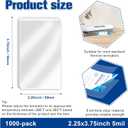 1000 Pack 5mil 2.3x3.7 Thermal Laminating Pouches Badge Laminate Pouches Clear Laminated Luggage Tags Printable Laminator Pouches for Business Permits Cards Hold 2x3.5 in Business Card