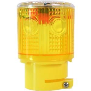 Solar Strobe Warning Light Flashing Lamp: 360 Degree Super Bright LED Wireless Install Automatically Turn On/Off IP65 Waterproof for Construction, Traffic, Dock, Marine, Crane Tower, Factory (Yellow)