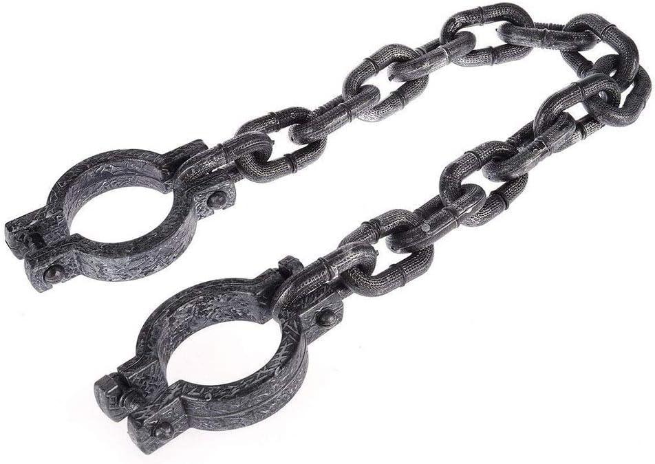 Halloween Chain, Plastic Wrist Shackles Prison Handcuffs Links for Halloween Haunted Decoration Costume Party Trick Props