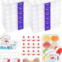 12 Set Fishing Party Favor Tackle Boxes with Bobber Cards, Mini Candy Tackle Box Gifts, Gone Fishing Birthday Party Decorations and Baby Shower Gifts