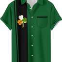 American Flag Shirts for Men Hawaiian Button Down Beach Shirts Casual Short Sleeve Bowling Shirts (XL)