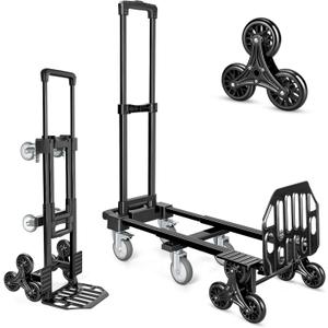 KEDSUM 3-in-1 Stair Climbing Dolly, 660LB Hand Truck with 10 Wheels