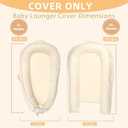 Hooyax Baby Lounger Cover Only, 100% Cotton Newborn Nest Cover, Soft Portable Baby Nest Replacement Cover for Boys Girls, Breathable Infant Lounger Covers, Baby Essential (Beige)