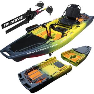 Reel Yaks Rocket Modular Fishing Kayak - 9.8ft Lightweight, Sit On Top Kayak for Adults & Youth - Stable & Portable, Ideal Space-Saving Design for Travel - 400 lbs Capacity
