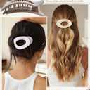 AWAYTR Flat Hair Clips For Women 4.33" Lay Flat Claw Clip for Hair 6Pcs Round Large Hair Claw Clips (Glossy - Brown Series)