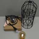 Small Touch Lamp, Industiral Bedside Table Lamps with Antique Bronze Cage, 3 Way Dimmable Nightstand Steampunk Edison Lamp for Bedroom Living Room Kitchen, LED Bulb Included