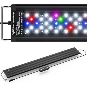 SEAOURA Led Aquarium Light for Plants-Full Spectrum Fish Tank Light with Timer Auto On/Off, 24-30 Inch, Adjustable Brightness, White Blue Red Green Pink LEDs with Extendable Brackets for Freshwater SEAOURA Led Aquarium Light for Plants-Full Spectrum Fish Tank Light with Timer Auto On/Off, 24-30 Inch, Adjustable Brightness, White Blue Red Green Pink LEDs with Extendable Brackets for Freshwater