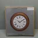 Bernhard Products Extra Large Wall Clock 18 Inch Quality Quartz Silent Non Ticking, Battery Operated for Home/Living Room/Over Fireplace Beautiful Decorative Roman Numeral Stylish Clock, Light Brown