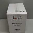 LITOPAK 100 Pack 12 oz Disposable Paper Coffee Cups with Lids for Coffee, Water, Juice, or Tea, Blue and Gray Hot Paper Cups for Home, Restaurant, Store, and Cafe