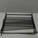 Housoutil File Racks for Desktop Document Holder Paper Organizer Mesh File Organizer Black