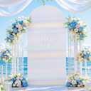Rainbow White Arch Cover 6ft Sequin Sparkly Arch Backdrop Cover Spandex Shimmer Balloon Arch Stand Cover for Birthday Party Wedding Bridal Shower Baby Shower Photo Colorful Arches Background