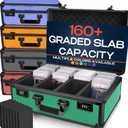 VALUN GREEN 160+ Slab Graded Card Storage Box (4 ROWS); Durable Sports, PSA Card Storage Box - Organizer Slab for Your Collection - For Baseball, Football, TCG, MTG Cards - Top Loader Design