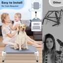 Elevated Cooling Dog Bed, Raised Outdoor Dog Bed for Medium Dogs, Portable Pet Cots with No-Slip Rubber Feet, Double Layer Polyester Cotton
