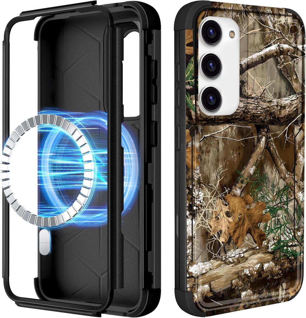 for Samsung Galaxy S24/S25 Case - [Compatible with MagSafe] Women Cute Girls Magnetic Protective Phone Cover Boys Cool Forest Heavy Duty Shockproof Funda for Samsung S24/S25 Cases