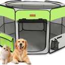 Dog Playpen, Portable Pet Play Pen for Cat, Puppies, Rabbits, Chickens, Foldable Large-Capacity Pet Tent for Indoor/Outdoor Travel Camping Green (Medium)