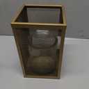 HD Designs Metal Candle Holder with Glass, 8 in
