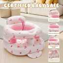 Inflatable Baby Seat for Babies 3-36 Months,Baby Floor Chair with Built in Air Pump,Infant Back Support Seat for Sitting & Learning to Sit (Pink Bunny)
