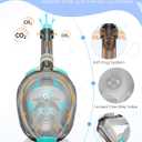 Greatever G2 Full Face Snorkel Mask with Latest Dry Top System,Foldable 180 Degree Panoramic View Snorkeling Mask with Camera Mount,Safe Breathing,Anti-Leak&Anti-Fog