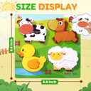 Farm Animal Wooden Puzzle for Toddlers 1-3, Sensory Montessori Toy Classroom Preschool Learning Activities Educational Toy Christmas Stocking Stuffer Gift for Girls 3-5, Boys 2 3 4 5 Year Old Baby