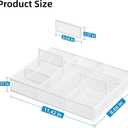 Marbrasse 2P Desk Drawer Organizer, Metal Mesh Drawer Organizer Tray with 5 Adjustable Compartments,Desk Organizers and Accessories for Home,Office,Kitchen,Makeup,Vanity (White)