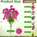 CLEANGOR 14 Pcs Artificial Petunias for Outdoors, UV Resistant Artificial Outdoor Plants, Faux Petunias for Outdoor Planters, for Spring Summer Garden, Front Door, Window Box, Home Decor (7 Color)