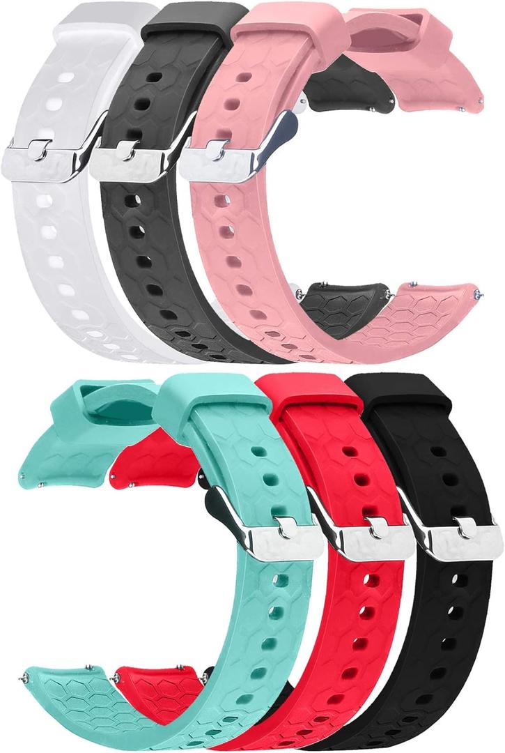 FitTurn 6pack Bands Compatible with IP67 Waterproof Sports Tracker Watch Replacement Soft Straps Silicone Watch Band Strap with Quick Release Pins for IP67 Fitness Watch Activity Tracker (SixColors)
