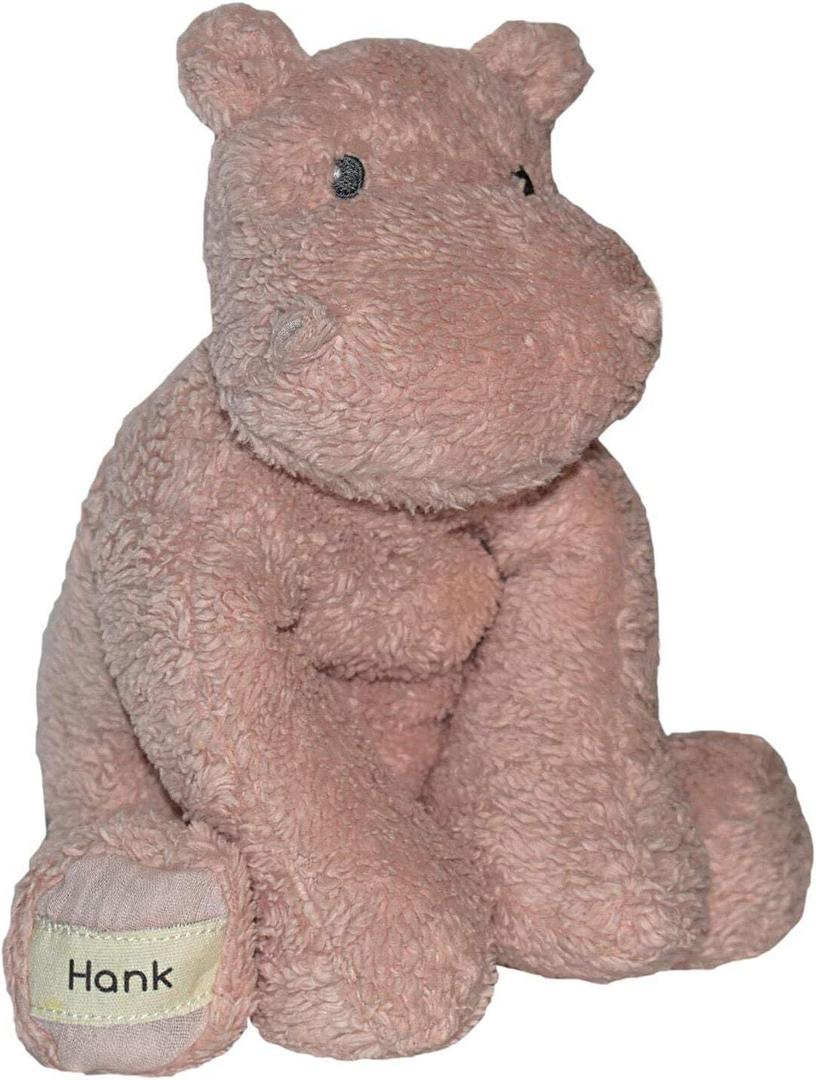 Hank The Hippo Organic Plush Toy  Soft Baby Stuffed Animal | Eco-Friendly 12.6 inch Organic Cotton Plush, Safe Newborn Cuddly Toy & Infant Comfort Companion (0+ Months)