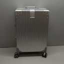 HotWay Carry On Luggage with Aluminum Frame, 20 Inch PC Hard Shell Suitcase with Spinner Wheels and TSA Locks, Lightweight Luggage for Business Travel (22x14x9 Airline Approved), Silver (PC+Aluminum)