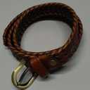 Women's Braided Genuine Real Leather Narrow Belt Adjustable Casual Waist Strap for Jeans Dresses Everyday Outfits