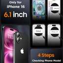 SPIDERCASE Designed for iPhone 16 Case, Magnetic Translucent [2+Full Coverage Tempered Glass Screen Protector] [Full Camera Protection] Anti-Fingerprint Anti-Scratch for iPhone 16 6.1, Black