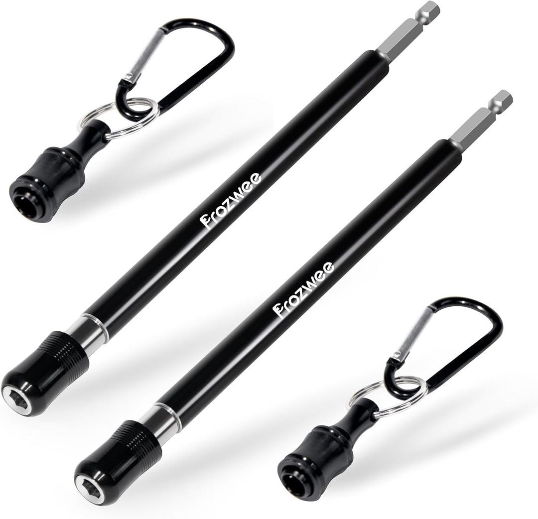 2-Pack 8.6-Inch Quick Release Bit Holder with Free-Spinning Sleeve,1/4" Hex Shank Drill Bit Extension for All Impact Driver Screws Nuts Drill,Quick Change Makes Work Easier