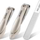 MR.GREEN Nail Clippers Stainless Steel Anti Splash Fingernail Cutter Manicure Tools Bionics Design Pedicure Scissor Nail Trimmer (Nail Clipper Two-Pack (Medium+Large))