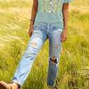 jusgai Women's Vintage Flowers Tshirts Floral Graphic Tees Wildflowers Shirts Summer Vacation Casual Short Sleeve Tops (XXL)