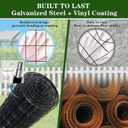 Black PVC Coated Chicken Wire Fencing 2 Inch x 3 Inch 48 Inch x 50 Ft 16GA Welded Wire Fence, Garden Border Fencing Roll Vinyl Coating Metal Wire Mesh for Yard Dog Vegetable, Vegetable Poultry Netting