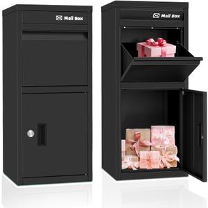 Package Delivery Boxes for Outside, Lockable & Waterproof Parcel Drop Box for Porch, Anti-Theft Mailbox with Custom Address Stickers,Assembly(17.7 * 15 * 39.4 in)