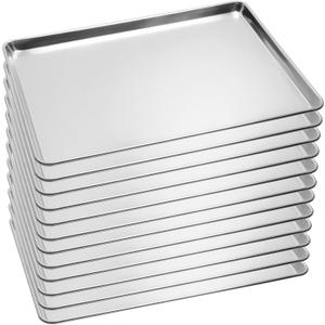 BIEAMA 12 Pack Full Size Baking Sheet Pan Aluminum Commercial Pan for Oven Freezer Bakery Hotel Restaurant 26" × 18"