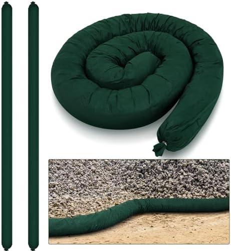 2 Pcs Sediment Filter Erosion Control Blanket Silt Fence Sock with Stuffers Drain Stormwater Sediment Filter for Erosion Control and Storm Drain Protection(5" x 10',Dark Green)